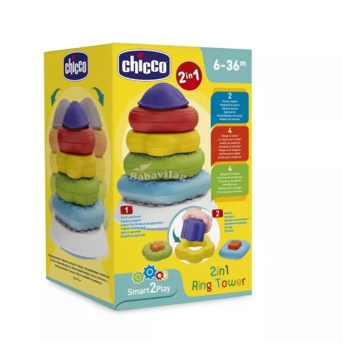 Chicco 2 In 1 Ring Tower toronyépítő 