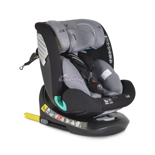 Cangaroo Quill I-Size 360°-ban forgatható ISOFIX gyermekülés (40-150 cm) - szürke 